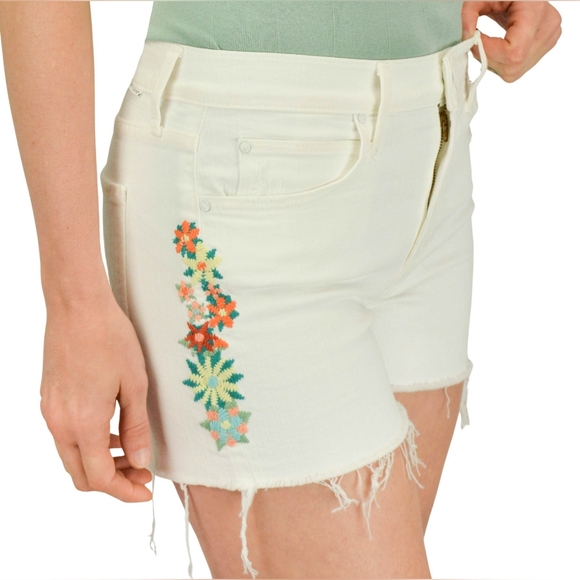 NWT Mother Superior sz 25 embroidered shorts